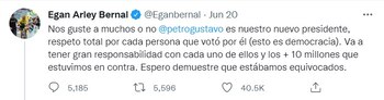 Trino de Egan Bernal en