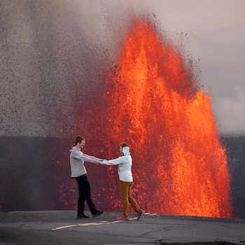 matrimonio volcán erupción