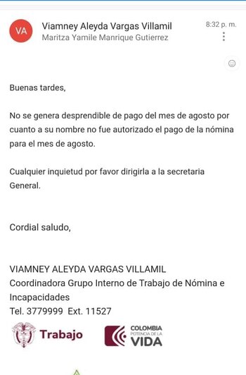 Correo - crédito suministrada a