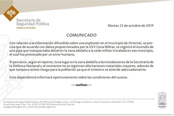 Las autoridades informaron que la