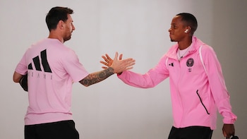 Así llegó Messi hoy. Getty Images/AFP (Photo by Rich Storry)