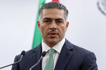 El secretario de Seguridad y Protección Ciudadana, Omar García Harfuch, habla en una rueda de prensa en Ciudad de México (México). Imagen de archivo. EFE/ Madla Hartz