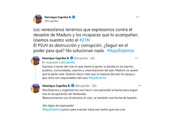 Los mensajes de Capriles en