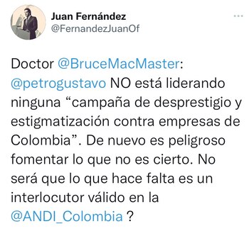 Tuit de Juan Fernández.