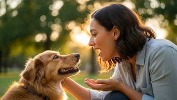 Vínculo entrañable: Mujer interactúa con su perro como si fuera un bebé - VisualesIA ScribNews