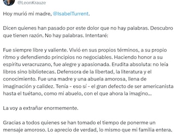 Así la despide su hijo