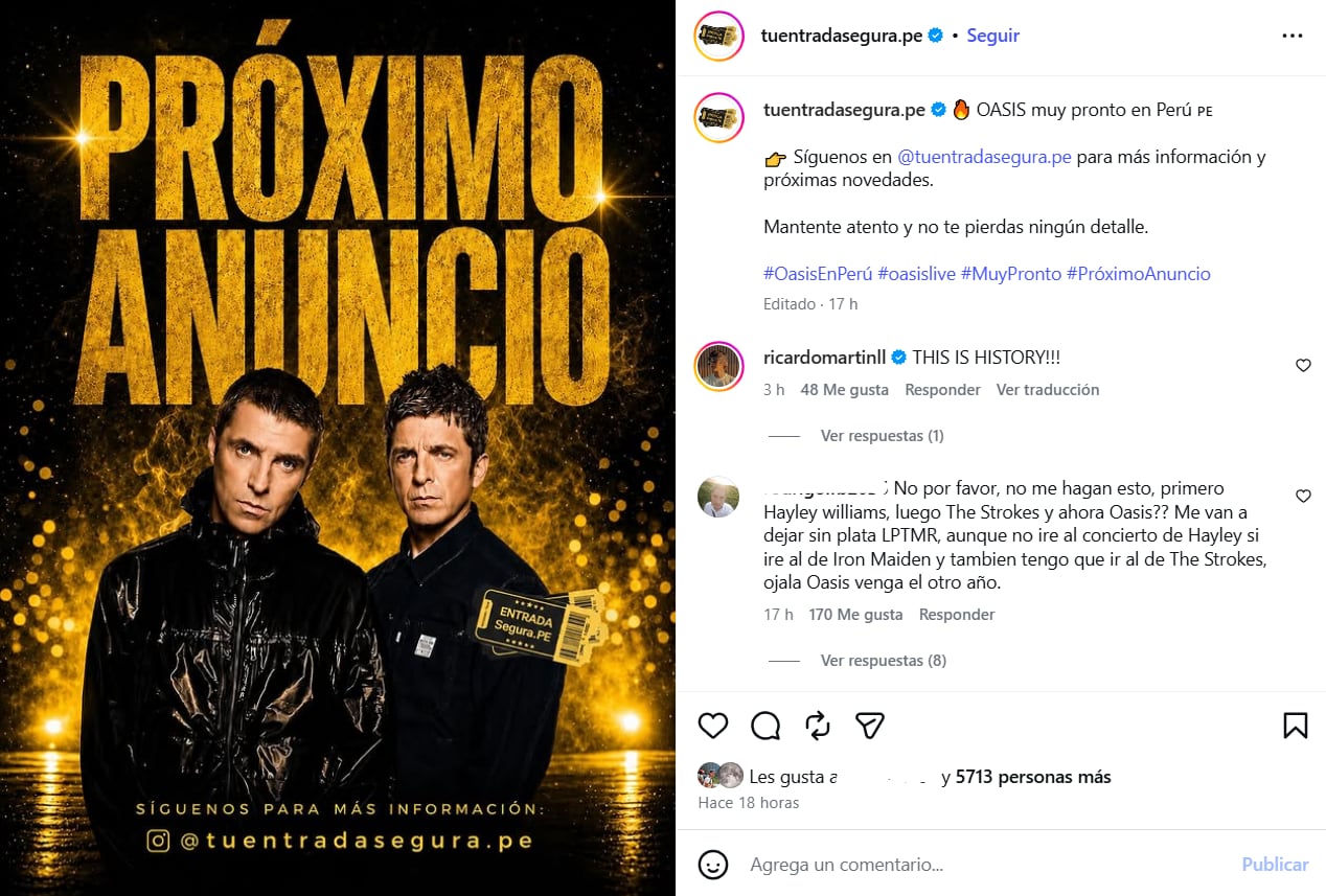 Las opiniones divididas de los fans peruanos entre el entusiasmo y el escepticismo marcan la expectativa ante el posible regreso de Oasis o el estreno de su documental en Lima.