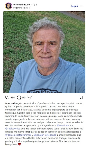 El mensaje de Teto Medina