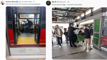 Internautas compartieron imágenes de otros pasajeros que transportaban bicicletas eléctricas, carros de mercado y colchones en el sistema. - crédito X