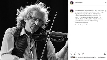 Dónde será la despedida del músico