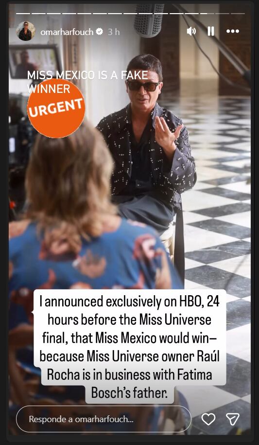 Omar Harfouch sobre Fátima Bosch. (Captura de pantalla)