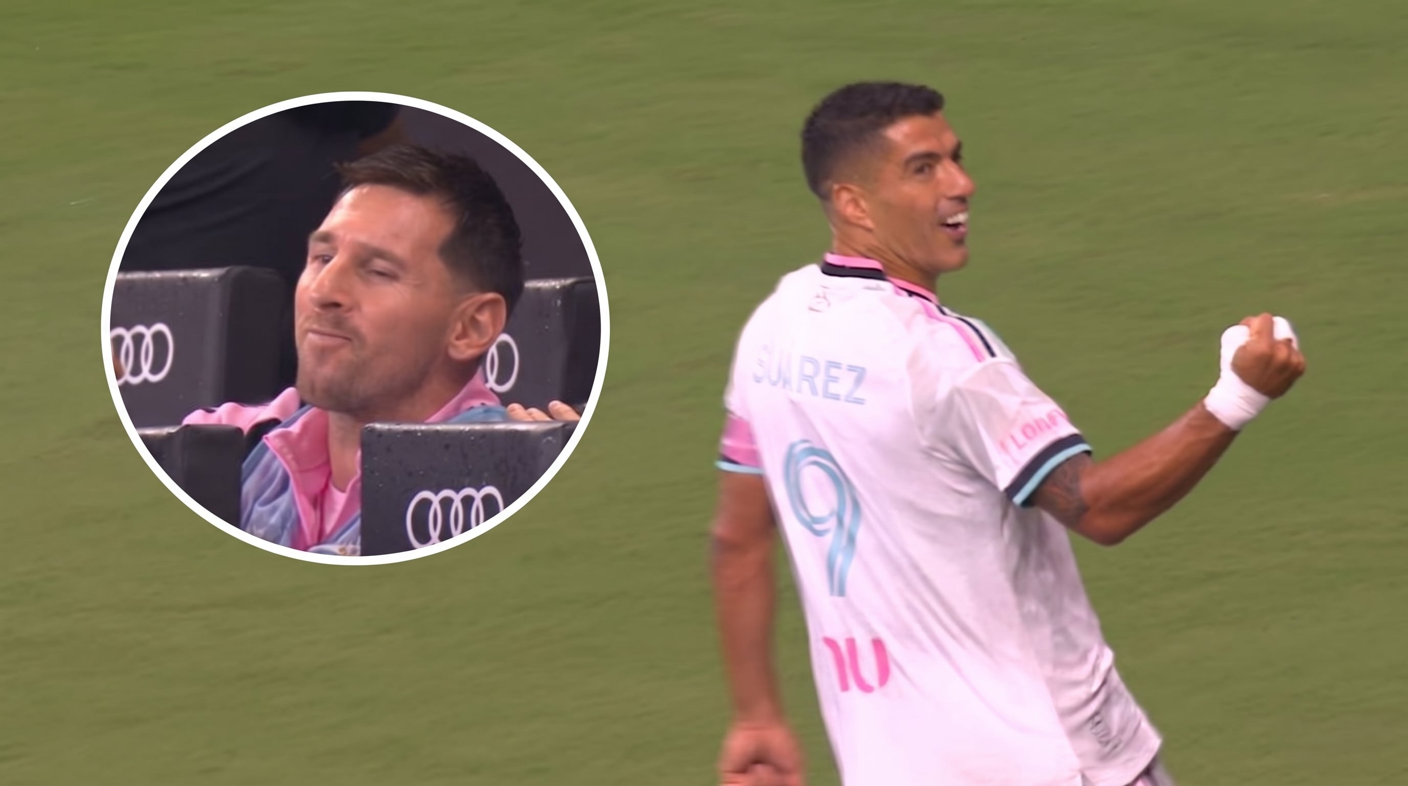 El golazo de Luis Suárez que abrió el marcador para Inter Miami ante Columbus: la reacción de Messi en el banco de suplentes