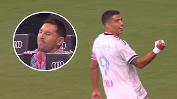El golazo de Luis Suárez que abrió el marcador para Inter Miami ante Columbus: la reacción de Messi en el banco de suplentes