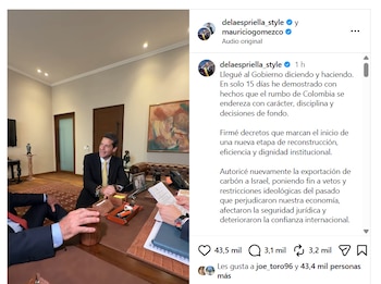 El presidente Abelardo de la Espriella aseguró que la prohibición de la venta de carbón a Israel afectó la economía colombiana - crédito @delaespriella_style/IG