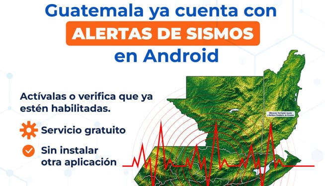 Los usuarios pueden activar la notificación sísmica desde el menú de ajustes de seguridad o ubicación de Android. (Conred)