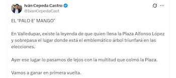 La publicación demostró la confianza que se tiene el candidato de la izquierda colombiana - crédito Iván Cepeda / X