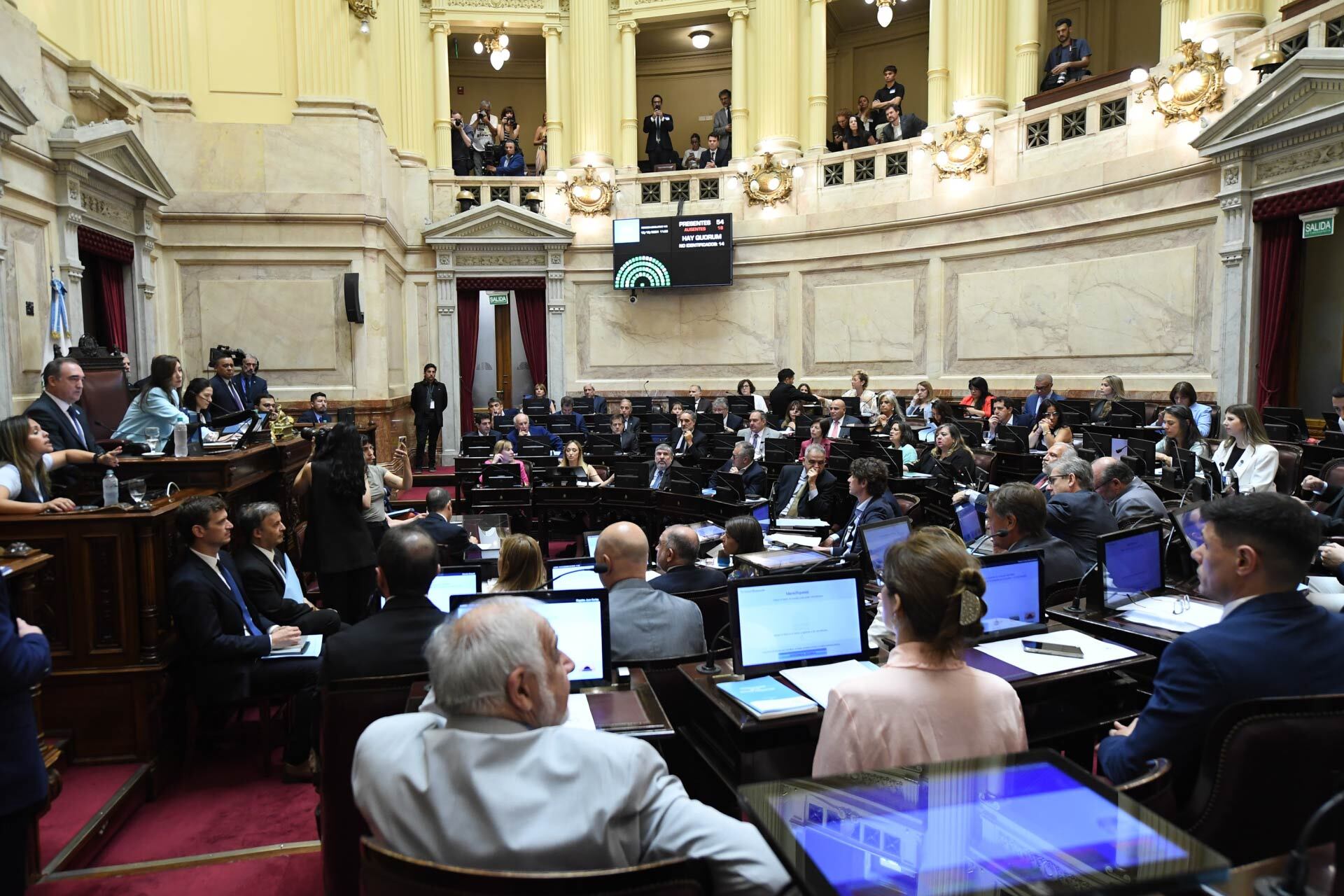 El pleno de la Cámara alta durante la sesión de este jueves (Prensa Senado)