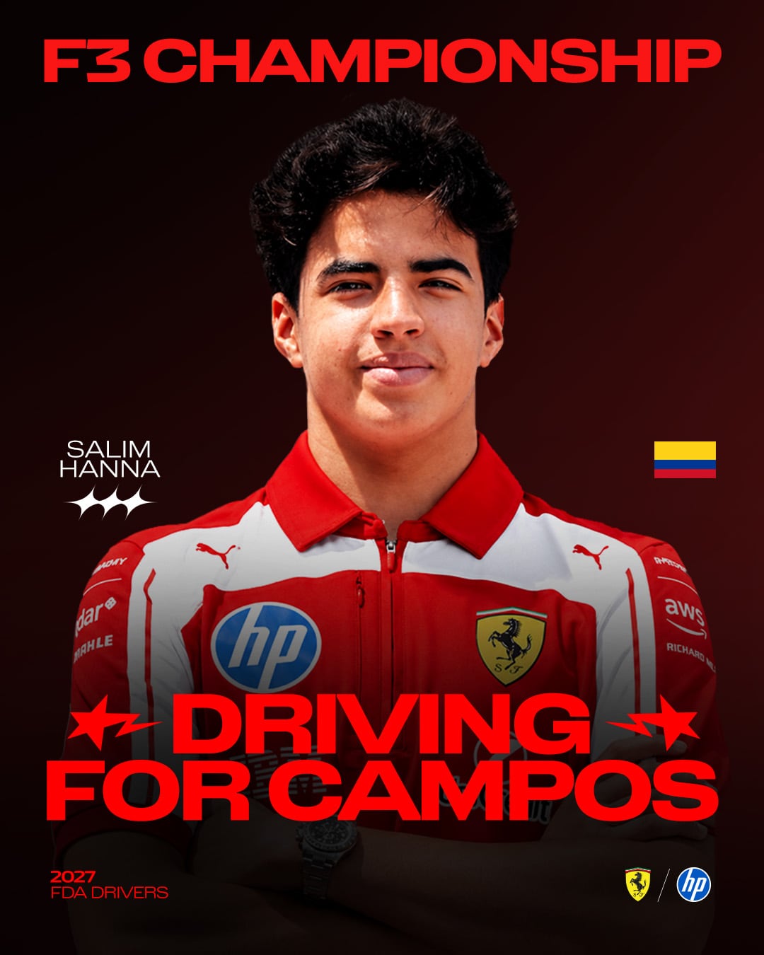 El piloto de 16 años competirá en la Fórmula 3 -crédito @ferraridriveracademy/Instagram