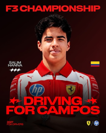 El piloto de 16 años competirá en la Fórmula 3 -crédito @ferraridriveracademy/Instagram