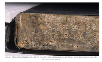 Imagen del informe facilitado por el Museo Reina Sofía, en el que se detalla el desgaste y las alteraciones del Guernica