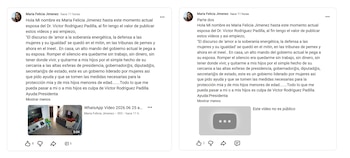 Mensajes publicados en el canal de YouTube de María Felicia. Crédito: YouTube - María Felicia Jiménez