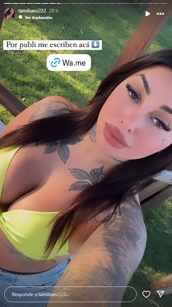 Tamara Báez tuvo que crear otra cuenta de Instagram cuando le cerraron la suya (Instagram)