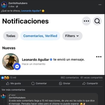El joven creador de contenido expuso el acercamiento que tuvo el cantante en su cuenta oficial en redes sociales. (Captura de pantalla Zorrito Youtubero)
