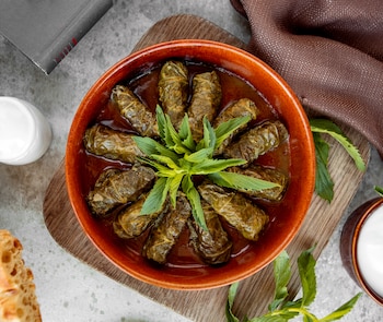 Dolma, hojas de parra rellenas