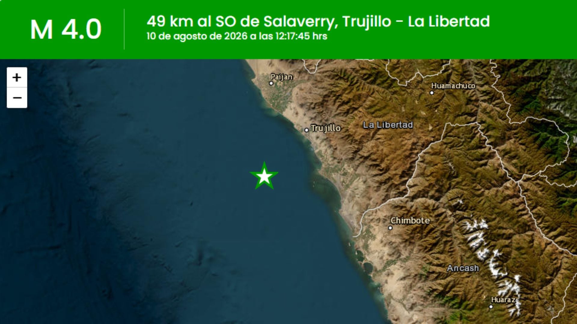 Temblor hoy en Perú EN VIVO: Sismo en Trujillo este lunes 10 de agosto, epicentro y reporte del IGP