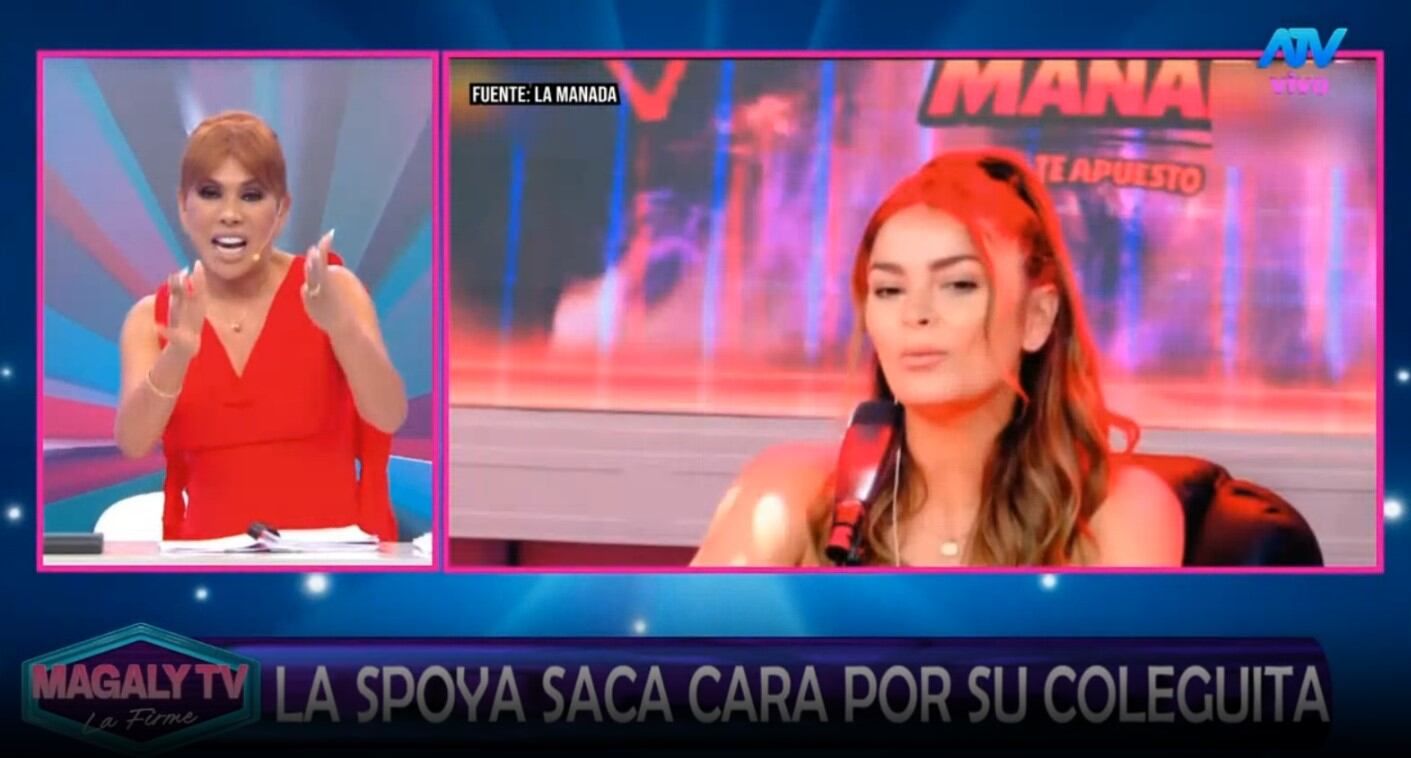 Polémica total: Magaly Medina acusa a Laura Spoya de encubrir a Mario Irivarren. Captura: Magaly TV La Firme.