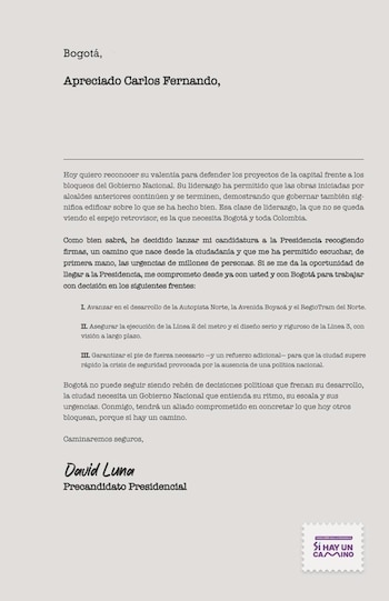 Esta fue la carta que