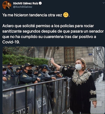 xochitl galvez protesta senado 2