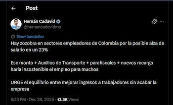 Hernán Cadavid comentó sobre el