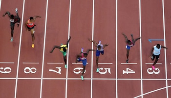 Close finish in the men's