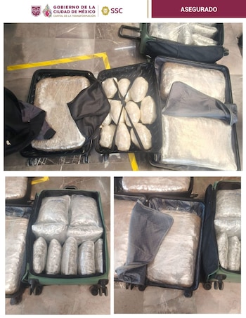 Así fueron encontrados los paquetes con marihuana. Crédito: SSC