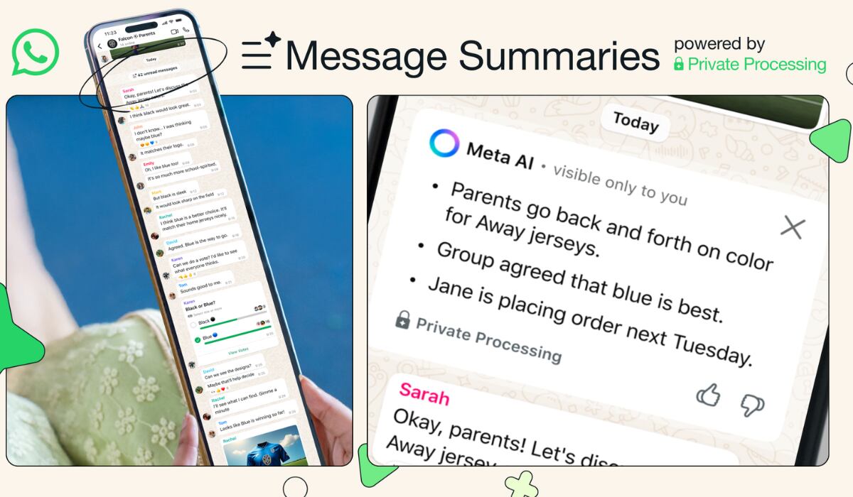 WhatsApp indica que los resúmenes son totalmente privados. (WhatsApp)