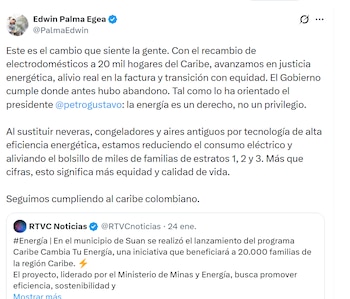 El ministro Edwin Palma señaló