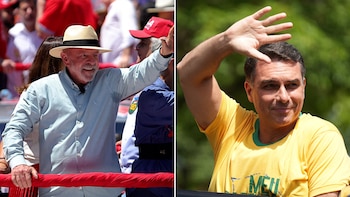 En sus últimos actos de campaña, Lula da Silva y Flávio Bolsonaro se mostraron optimistas con ganar en primera vuelta