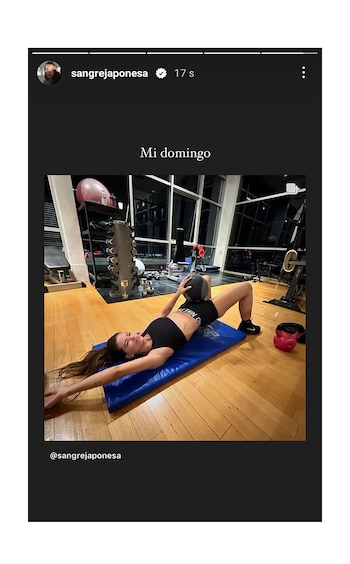 La China Suárez entrenando en