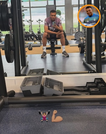 La imagen de Kylian Mbappé desde el gimnasio de Valdebebas
