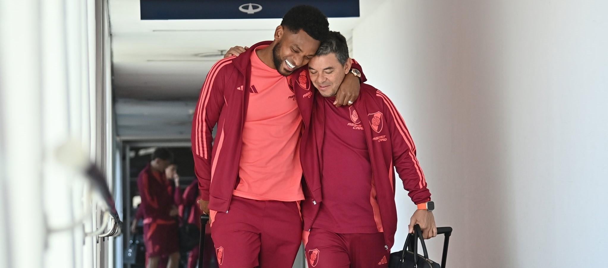 Miguel Ángel Borja siempre le guardó mucho cariño a Marcelo Gallardo, pese a los momentos en los que lo descartó del equipo titular - crédito River Plate