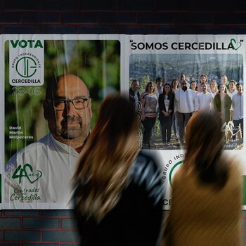 David J. Martín Molpeceres, en una foto electoral del Grupo Independiente de Cercedilla.