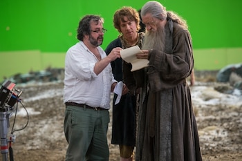 Peter Jackson en el set de 'El hobbit: la batalla de los cinco ejércitos'