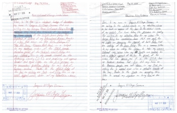 Nuevas cartas de El Chapo, reveladas este 27 de mayo. Crédito: X - @AngelenHD