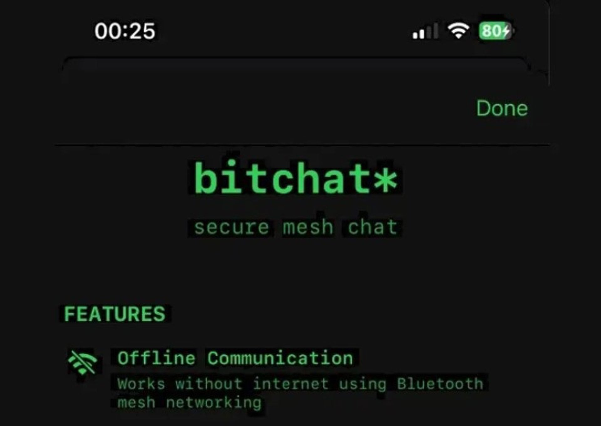 Bitchat permite el intercambio de mensajes cifrados mediante redes Bluetooth sin necesidad de conexión a internet ni servidores centrales.