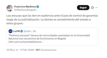 El exfiscal Francisco Barbosa se