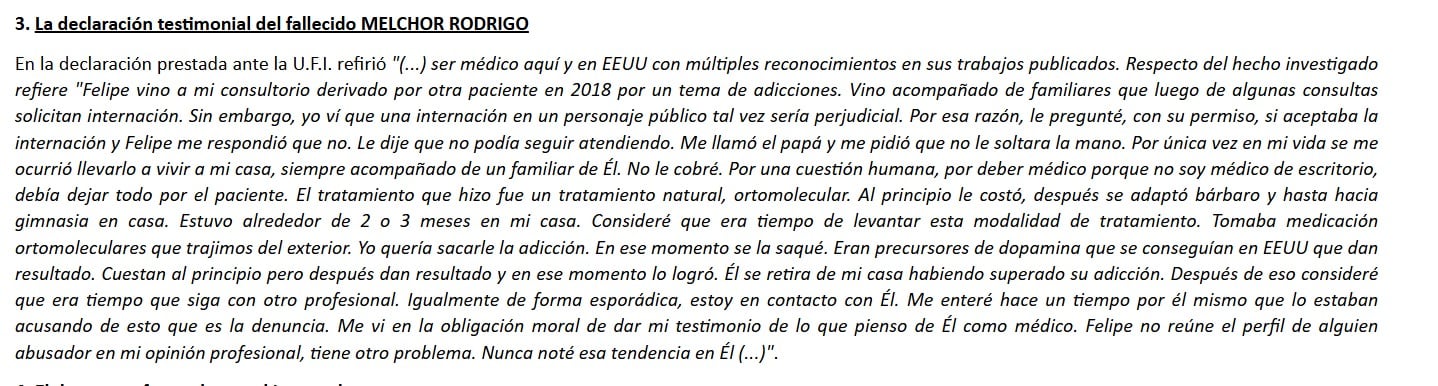 El testimonio de Rodrigo en la causa por abuso de una menor contra Felipe Pettinato