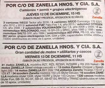 Uno de los avisos en un diario de San Luis