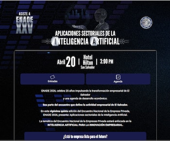 O evento, que será realizado no dia 20 de abril em San Salvador, terá como foco a aplicação da inteligência artificial em áreas-chave como turismo, bioeconomia e gestão de talentos humanos.