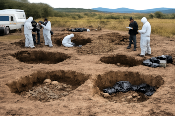 Entre enero y abril de este año se contabilizaron cerca de 110 hallazgos de fosas clandestinas, de acuerdo con Causa en Común. (Imagen ilustrativa generada con IA | Infobae México)